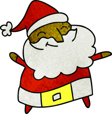 Bir insan tarafından çizilmiş neşeli bir babanın serbest çizilmiş karikatürü.