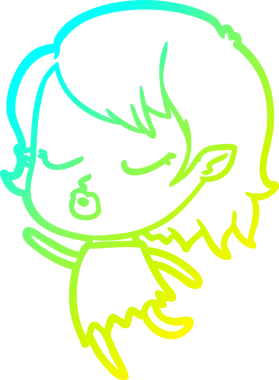 Soğuk gradyan çizgisi, bir insan tarafından çizilmiş şirin bir vampir kız çizgi filmi.