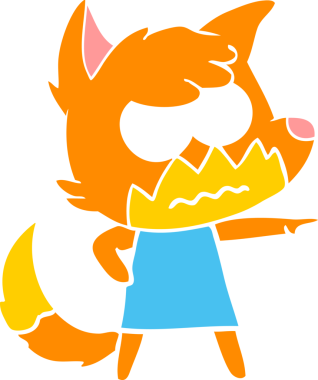 Bir insan tarafından çizilmiş düz renkli çizgi film.