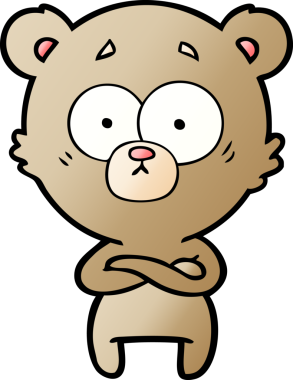 Bir insan tarafından çizilmiş sürpriz ayı karikatürü