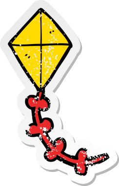 Bir insan tarafından çizilmiş karikatür uçurtması.