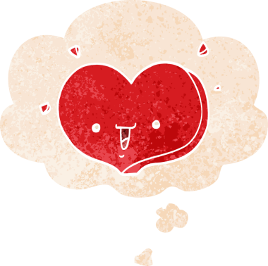 çizgi film mutlu aşk kalbi grunge sıkıntı retro stil bir insan tarafından çizilmiş