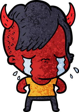 Bir insan tarafından çizilmiş ağlayan bir kız.