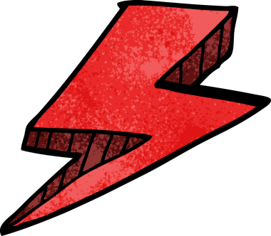 Bir insan tarafından çizilmiş karalama yıldırımı.