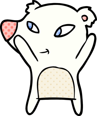 Bir insan tarafından çizilmiş kutup ayısı karikatürü