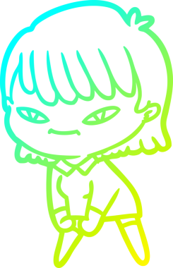 Bir insan tarafından çizilmiş bir karikatür kadın çizimi.