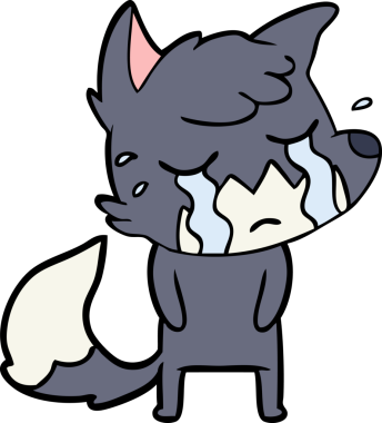 Bir insan tarafından çizilmiş ağlayan tilki çizgi filmi.