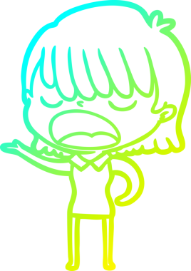 Bir insan tarafından yüksek sesle çizilmiş bir karikatür kadın çizimi.