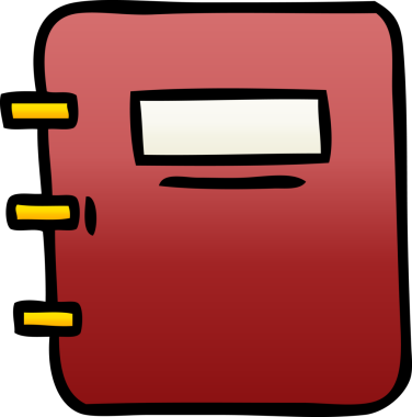 Bir insan tarafından çizilmiş bir günlük kitabının gölgeli çizgi filmi.