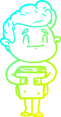 Bir insan tarafından çizilmiş mutlu bir çizgi film karakteri çizimi.