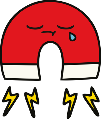 Bir insan tarafından çizilmiş şirin bir mıknatıs karikatürü