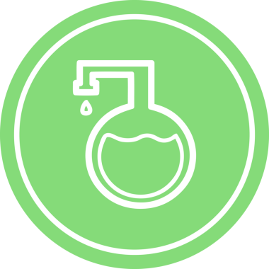 Bir insan tarafından çizilmiş kimyasal şişe dairesel simgesi