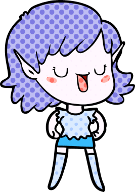 Bir insan tarafından çizilmiş bir elf kızı.