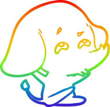 gökkuşağı gradyan çizimi bir insan tarafından çizilmiş bir fil karikatürü