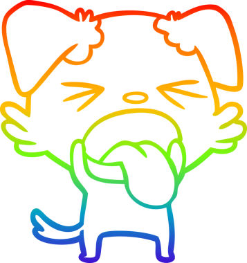 Gökkuşağı gradyan çizgi çizimi bir insan tarafından çizilmiş iğrenç bir köpek.