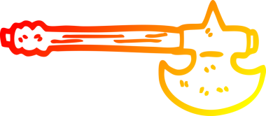 Bir insan tarafından çizilmiş bir ortaçağ baltasının sıcak çizgi çizimi