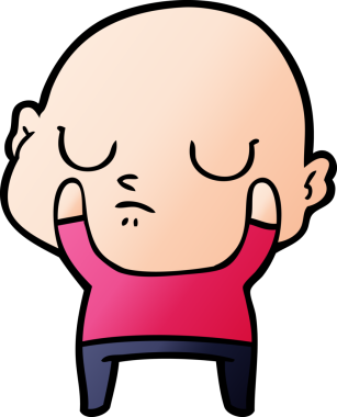 bir insan tarafından çizilmiş kel bir adam.