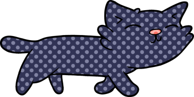 Bir insan tarafından çizilmiş çizgi film kedisi.