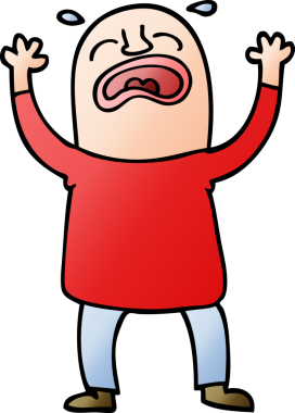 Bir insan tarafından çizilmiş karalama ağlayan adam.