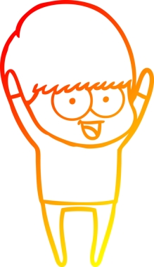 Bir insan tarafından çizilmiş mutlu çizgi film çocuğu çizimi.