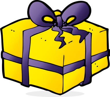 Bir insan tarafından çizilmiş bir karikatür Noel hediyesi.