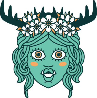 Retro Dövme Biçimli Ork karakteri bir insan tarafından çizilmiş