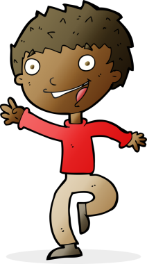 Bir insan tarafından çizilmiş heyecanlı bir çocuk.