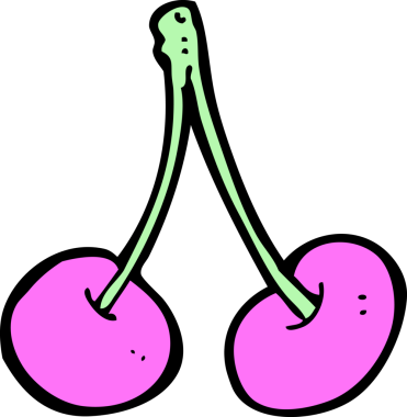 Bir insan tarafından çizilmiş kirazlar.