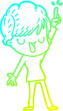 Bir insan tarafından çizilmiş mutlu bir karikatür çizimi.