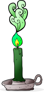 Bir insan tarafından çizilmiş ürkütücü bir mum.