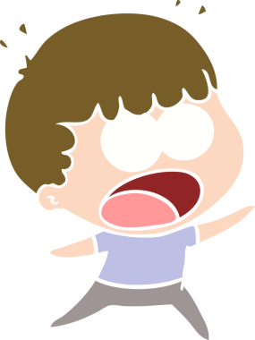 Düz renkli çizgi film bir insan tarafından çizilmiş.