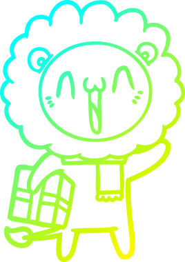 Bir insan tarafından çizilmiş mutlu çizgi film aslanı çizimi.