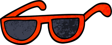 Bir insan tarafından çizilmiş grunge desenli çizim güneş gözlüğü.