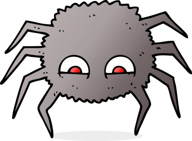 Bir insan tarafından çizilmiş serbest çizim karikatür örümceği