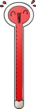 bir insan tarafından çizilmiş karikatür termometresi