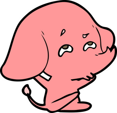 Bir insan tarafından çizilmiş karikatür fili