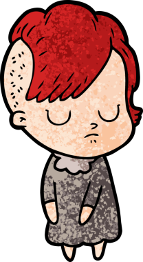 Bir insan tarafından çizilmiş karikatür kadın.