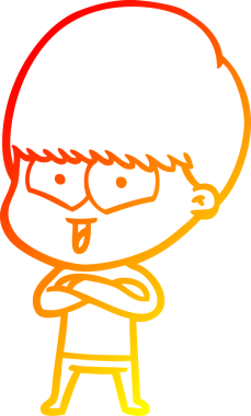 Bir insan tarafından çizilen mutlu bir çocuğun sıcak çizgi çizimi.