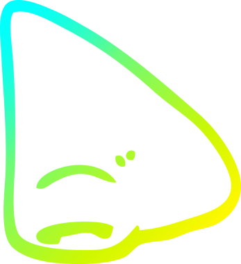 Bir insan tarafından çizilmiş bir karikatür burnunun soğuk eğim çizgisi.