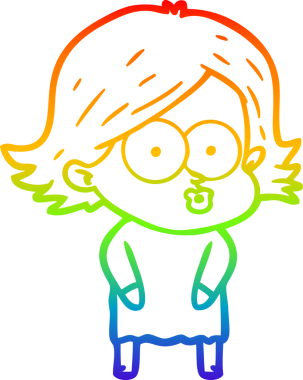 Gökkuşağı gradyan çizimi Bir insan tarafından çizilen çizgi film kızı