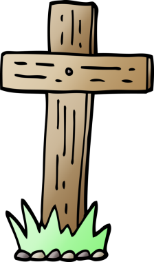 vektör gradyanı çizimi ahşap haç bir insan tarafından çizildi