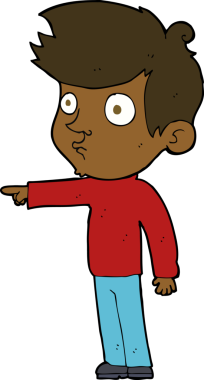 Bir insan tarafından çizilmiş çizgi film çocuğu.