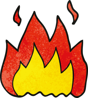 Bir insan tarafından çizilmiş karalama ateşi.