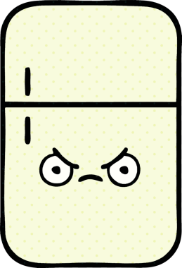 Bir insan tarafından çizilmiş buzdolabı karikatürü.