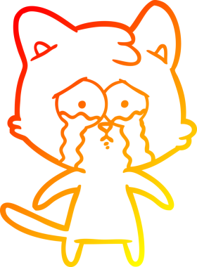 Bir insan tarafından çizilmiş çizgi film kedisinin sıcak çizgi çizimi