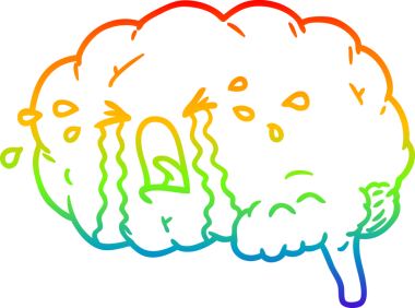 gökkuşağı gradyan çizimi bir insan tarafından çizilmiş bir karikatür beyin