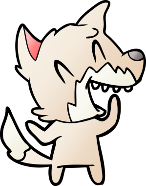 Bir insan tarafından çizilmiş gülen tilki çizgi filmi.