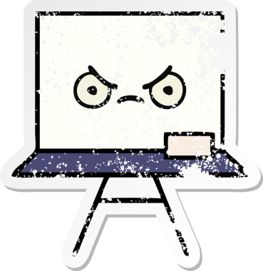 Bir insan tarafından çizilmiş beyaz bir karikatür çıkartması.