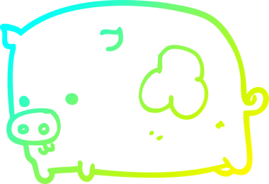 Bir insan tarafından çizilmiş soğuk çizgi domuz çizimi.