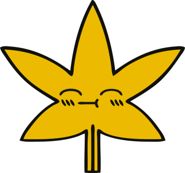 Bir insan tarafından çizilmiş bir sonbahar yaprağının sevimli karikatürü.